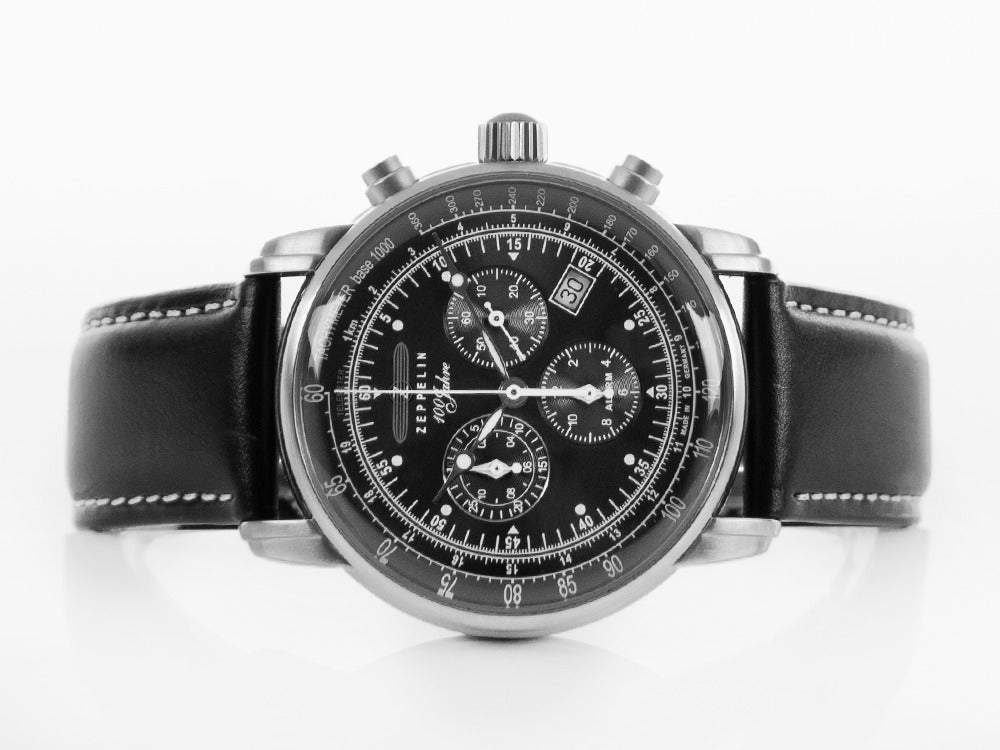 Montre à Quartz Zeppelin 100 Years Zeppelin Ed. 1, Noir, 42 mm, Jour, 7680-2