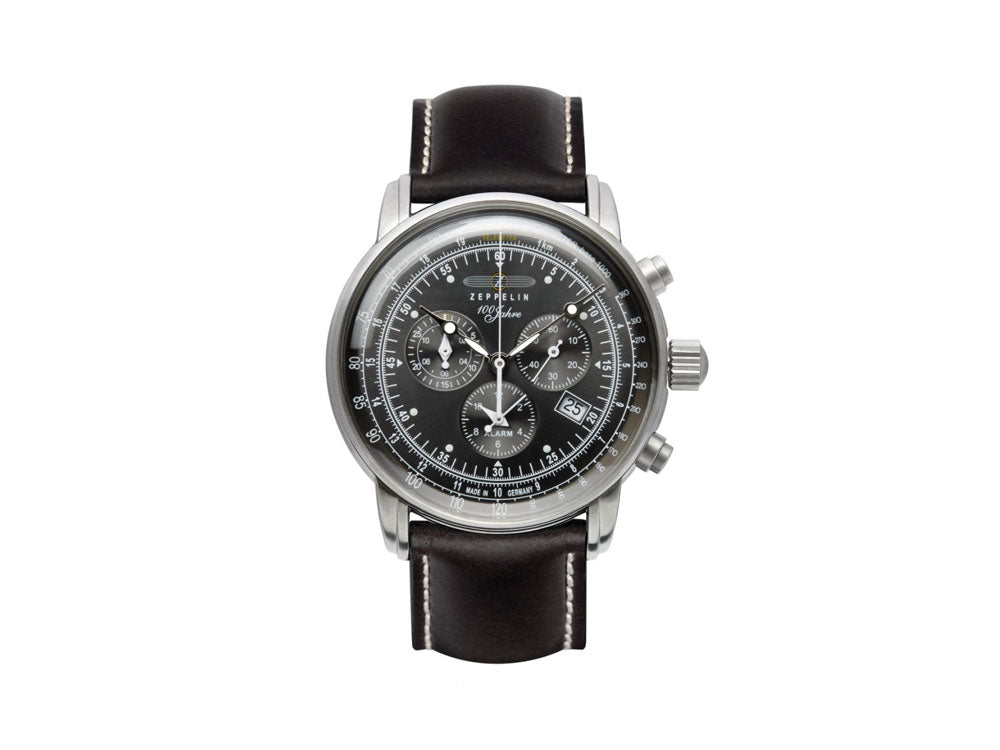 Montre à Quartz Zeppelin 100 Years Zeppelin Ed. 1, Noir, 42 mm, Jour, 7680-2