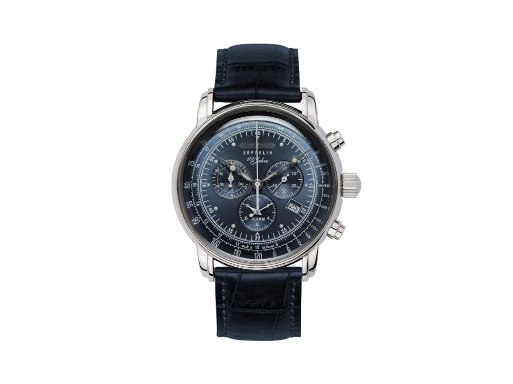 Montre à Quartz Zeppelin 100 Years Zeppelin Ed. 1, Bleu, 42 mm, Jour, 7680-3