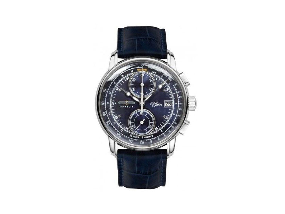 Montre à Quartz Zeppelin 100 Years Zeppelin Ed. 1, Bleu, 42 mm, Jour, 8670-3