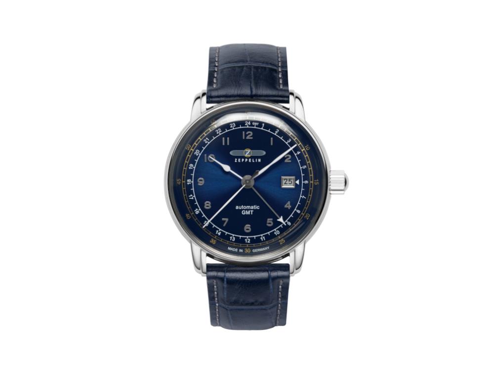 Montre Automatique Zeppelin LZ 129 Hindenburg, Bleu, 42 mm, GMT, 7668-3