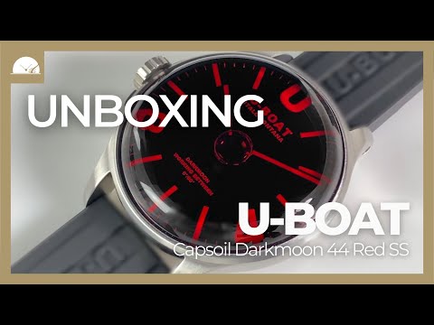 Montre à Quartz U-Boat Capsoil Darkmoon 44 Red SS, Noir, 44 mm, 8465/A