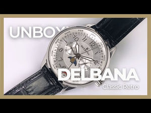 Montre à Quartz Delbana Classic Retro Moonphase, 42mm, Cuir, 41601.646.6.064