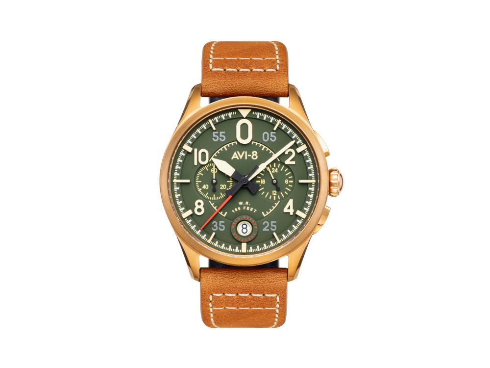 Montre à Quartz AVI-8 Spitfire Lock Chronograph Bronze Green, 42 mm, AV-4089-02