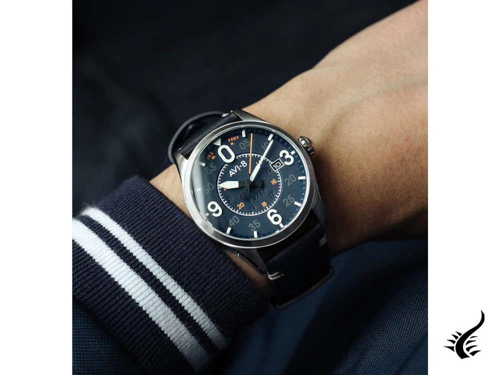 Montre Automatique AVI-8 Spitfire Smith Birmingham, Bleu, 42 mm, AV-4090-02