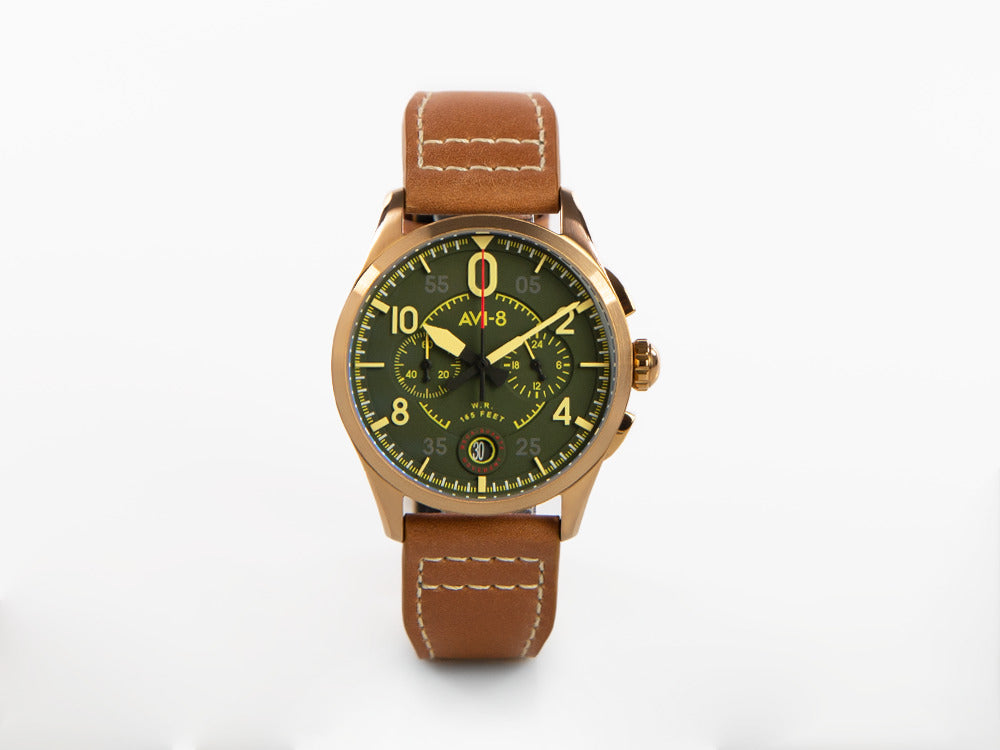 Montre à Quartz AVI-8 Spitfire Lock Chronograph Bronze Green, 42 mm, AV-4089-02