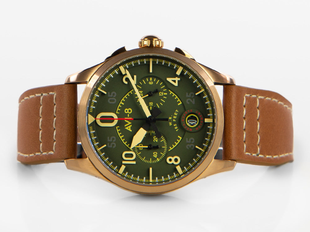 Montre à Quartz AVI-8 Spitfire Lock Chronograph Bronze Green, 42 mm, AV-4089-02