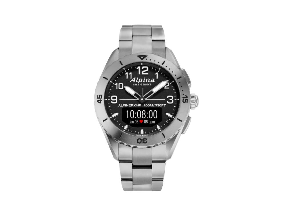 Smartwatch Alpina AlpinerX Alive, Noir, GMT, Alarme, AL-284LBBW5TAQ1B