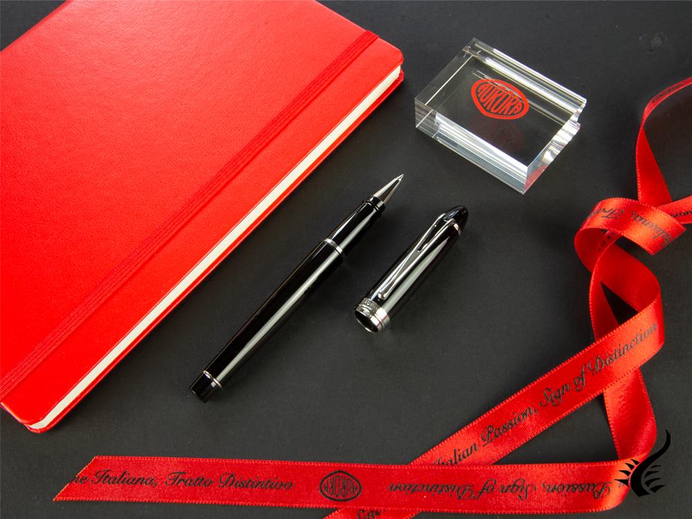 Stylo Roller Aurora Ipsilon De Luxe - Corps en Résine Noire-B72C