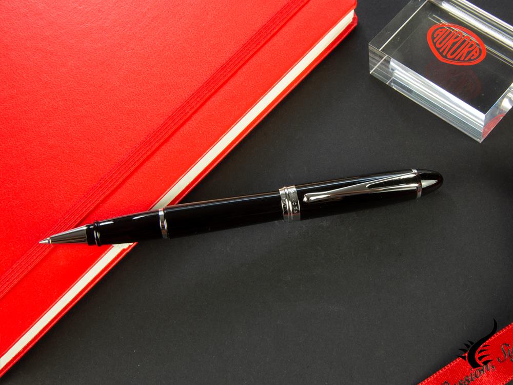 Stylo Roller Aurora Ipsilon De Luxe - Corps en Résine Noire-B72C