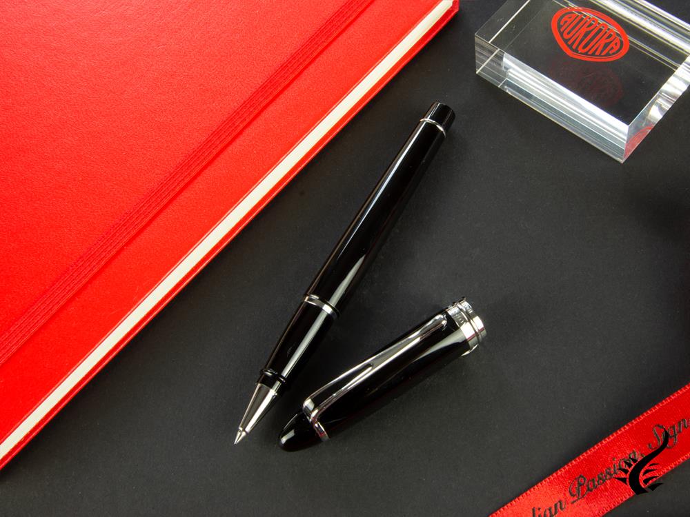 Stylo Roller Aurora Ipsilon De Luxe - Corps en Résine Noire-B72C