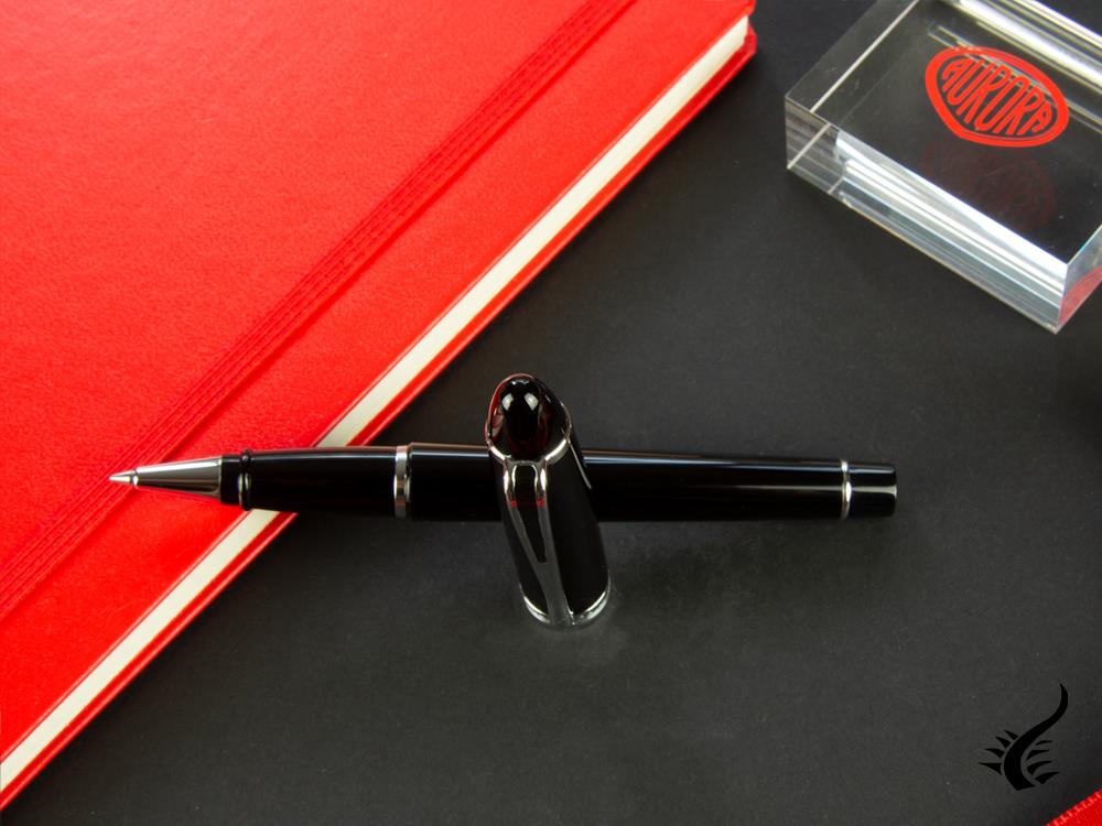 Stylo Roller Aurora Ipsilon De Luxe - Corps en Résine Noire-B72C
