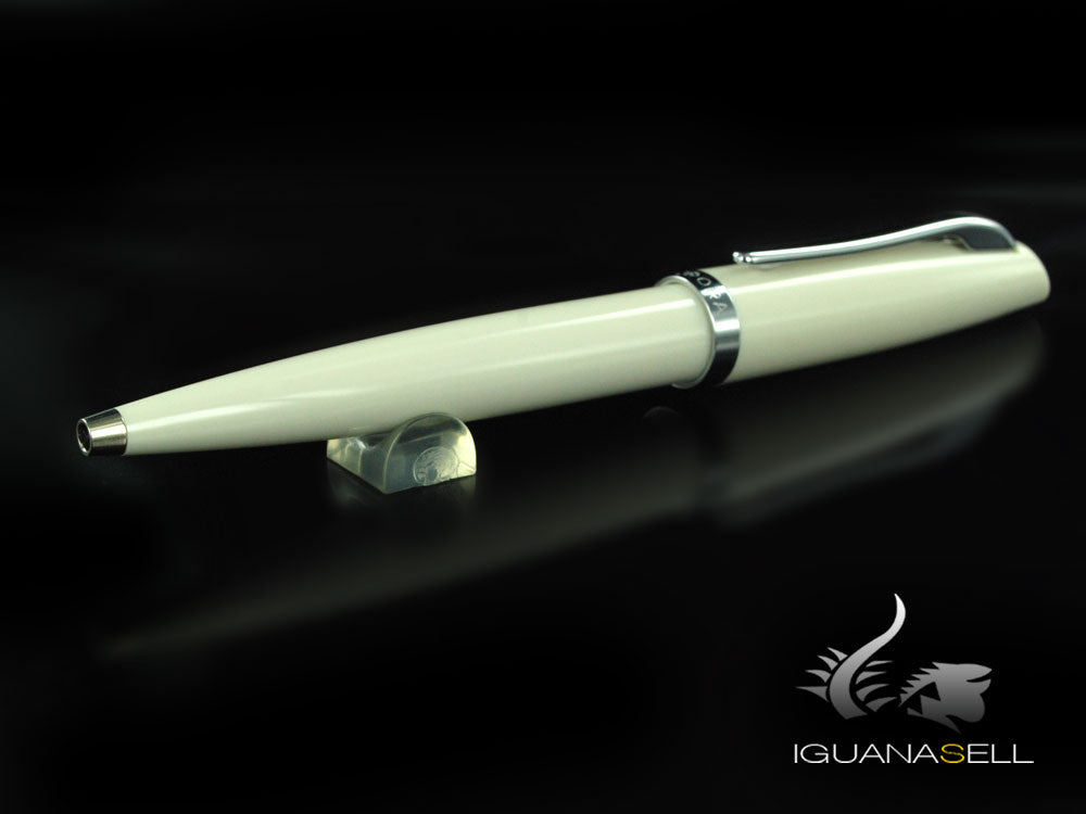 Stylo Aurora Style - Résine Blanche et Finitions Chromées - E32CW