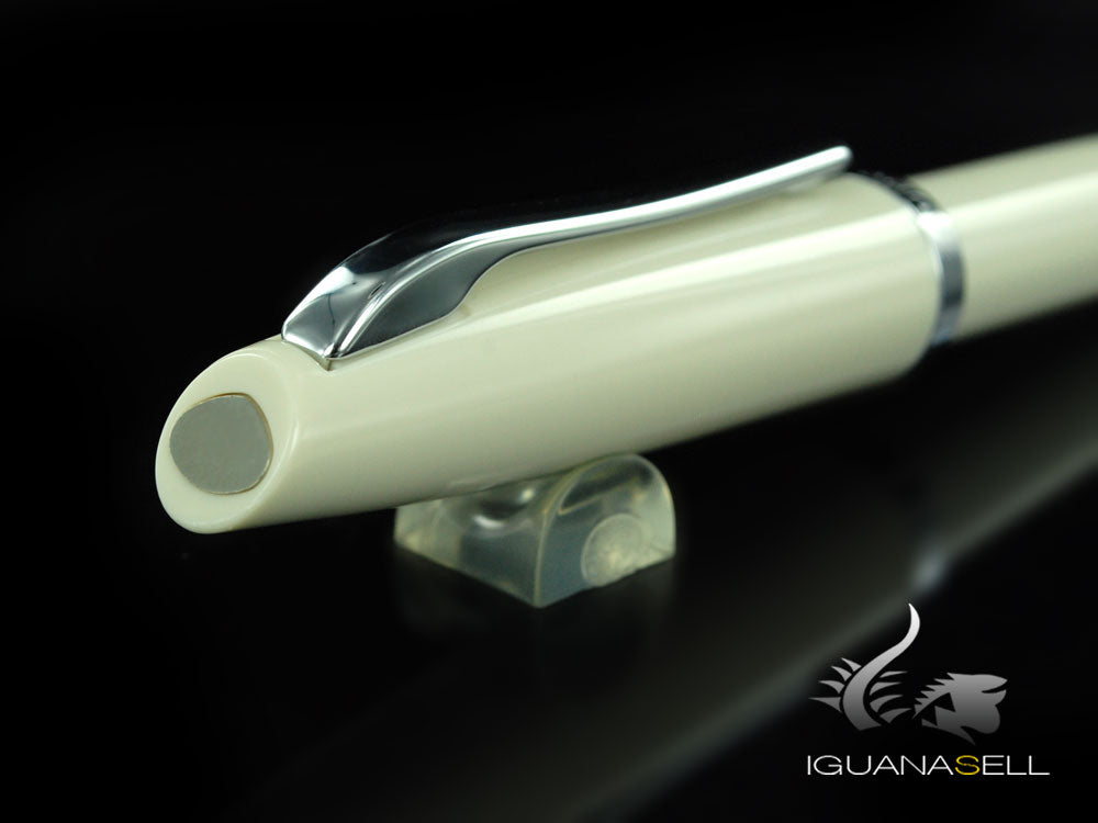 Stylo Aurora Style - Résine Blanche et Finitions Chromées - E32CW