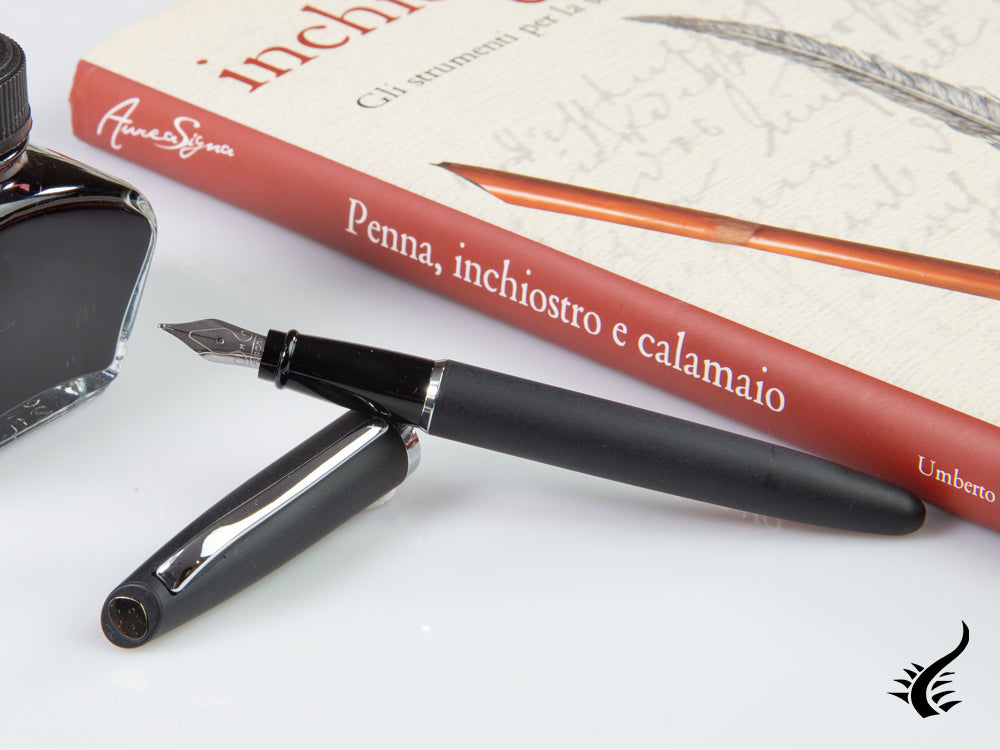 Stylo Plume Aurora Style, Résine Noire, Attributs chromés, E20N