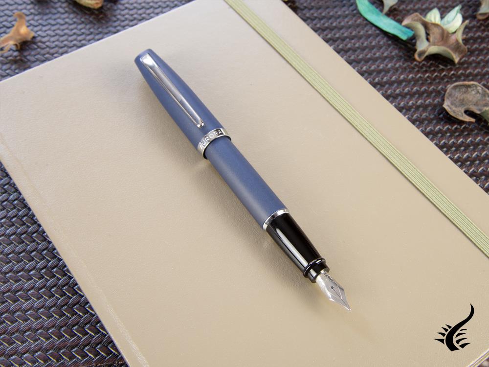 Stylo Plume Aurora Style, Résine Bleue, Attributs chromés, E20B