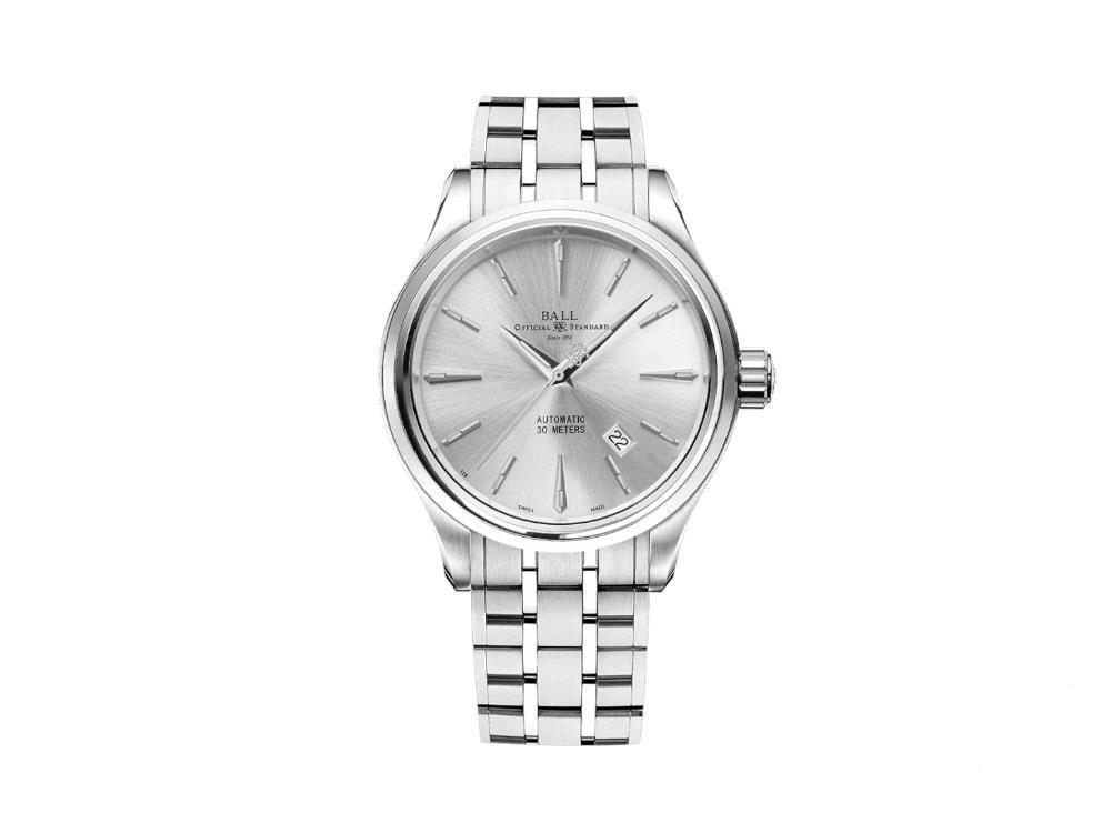 Montre Automatique Ball Trainmaster Legend, 40 mm, Argent, Acier, NM9080D-S1J-SL