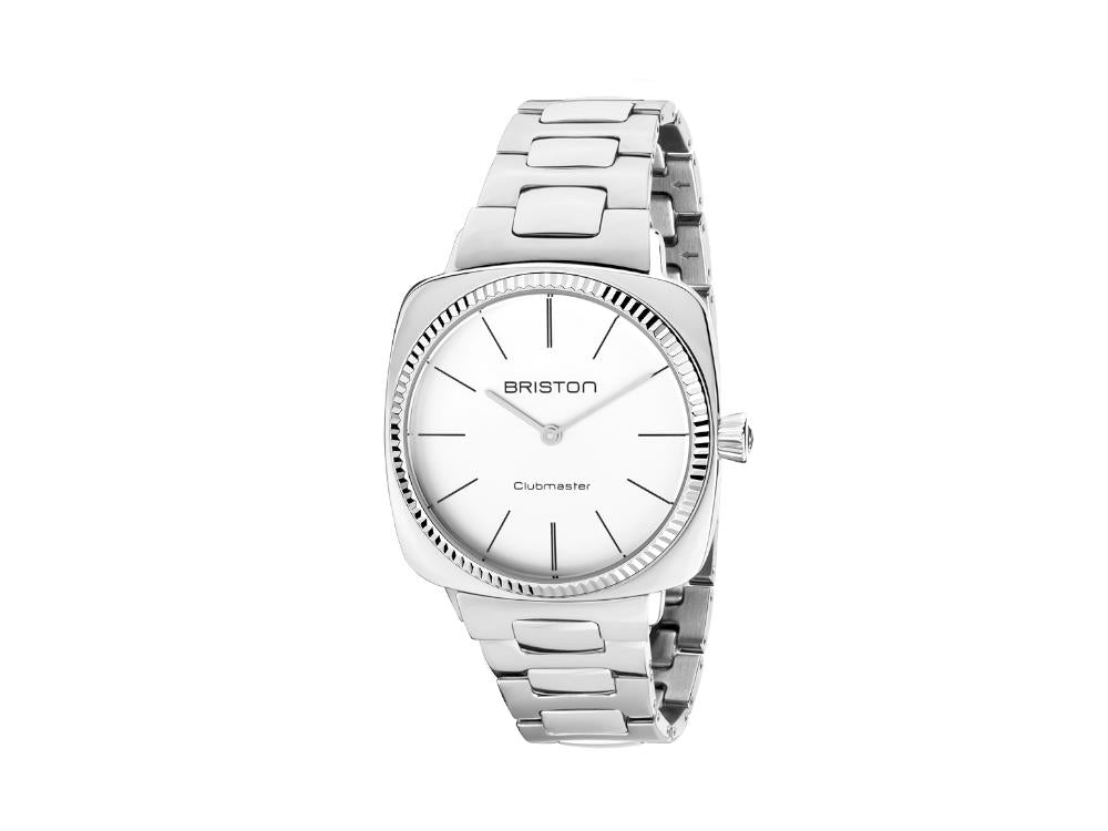 Montre à Quartz Briston Clubmaster Elegant, Blanc, 37 mm, 22937.S.E.2.SB