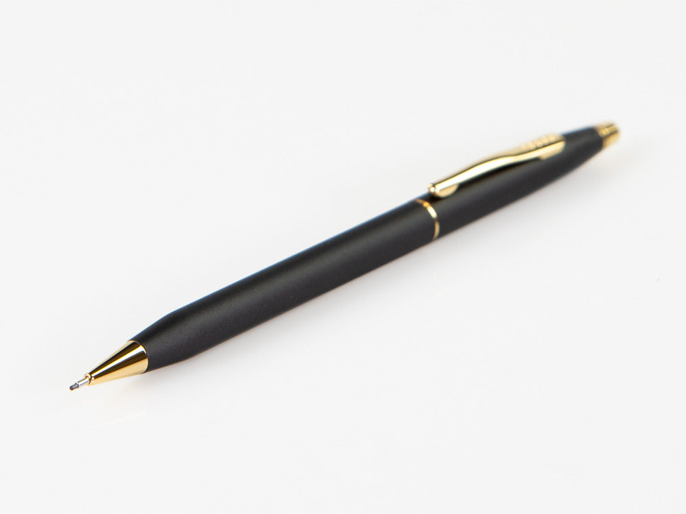 Portemine Cross Classic Century 0.7mm, Noir, Satiné, Plaqué Or 23K, 250305