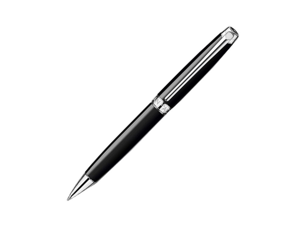 Stylo bille Caran d´Ache Léman Ebony Black, Laque, Rhodium, Noir, 4789.782