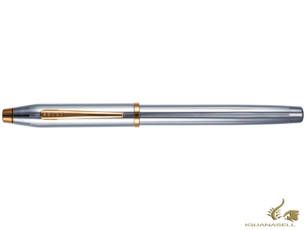 Stylo Plume Cross Century II Medalist, Chrome brossé, Plaqué Or 23K
