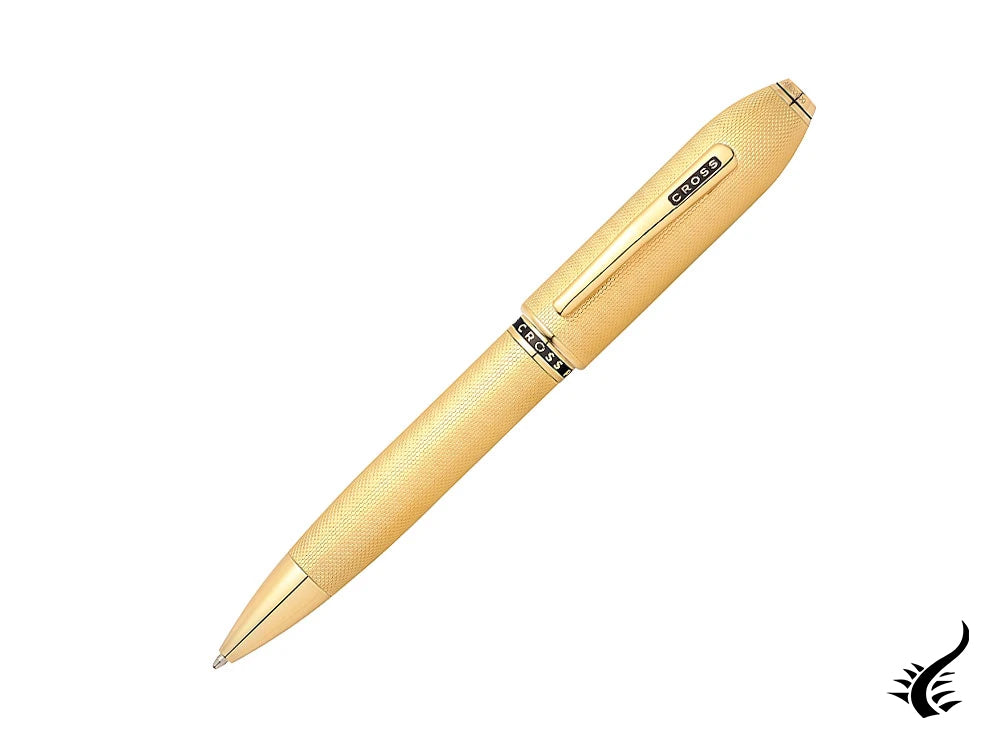 Stylo bille Cross Peerless 125, Plaqué Or 23K, Guilloche, AT0702-4