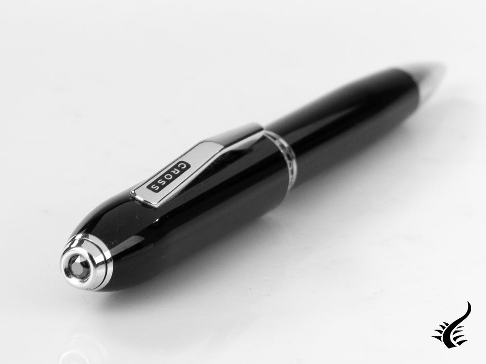 Stylo bille Cross Peerless 125, Laque, Noir, Poli, Platine, AT0702-1
