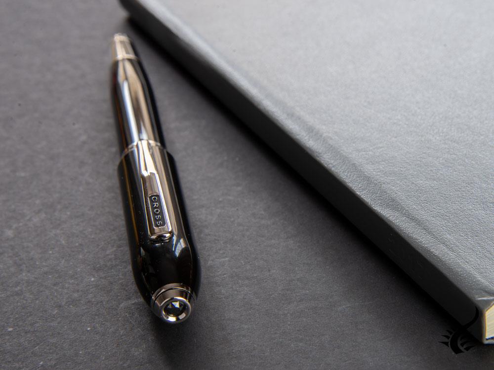 Stylo Plume Cross Peerless 125, Laque, Noir, Poli, Résine, AT0706-1