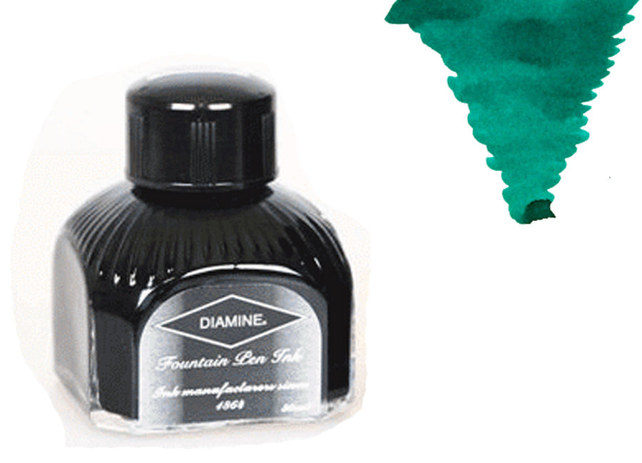 Encrier Diamine, 80ml, Cool Green, Bouteille en verre italien