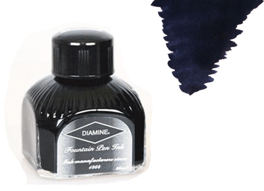 Encrier Diamine, 80ml., Eclipse, Bouteille en verre italien