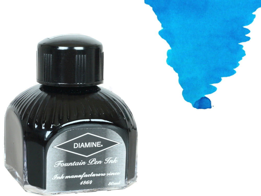 Encrier Diamine, 80ml., Havasu Turquoise, Bouteille en verre italien