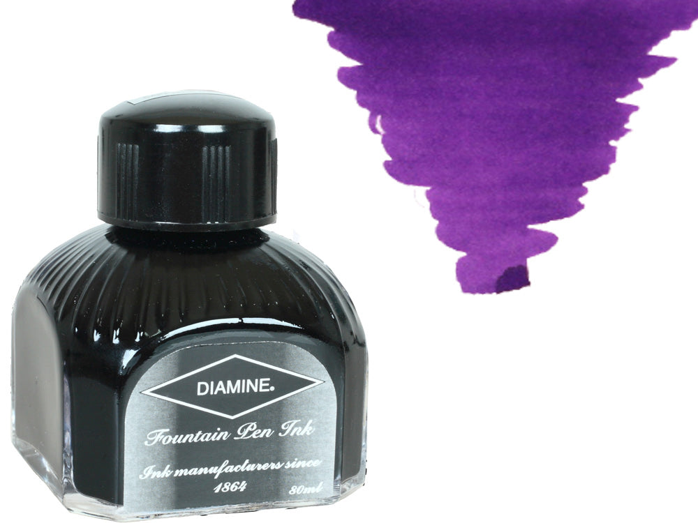 Encrier Diamine, 80ml., Imperial Purple, Bouteille en verre italien