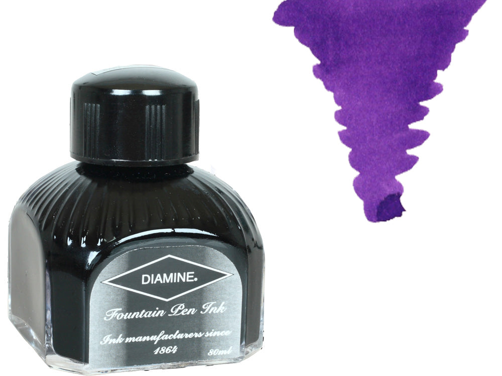 Encrier Diamine, 80ml., Lavender, Bouteille en verre italien