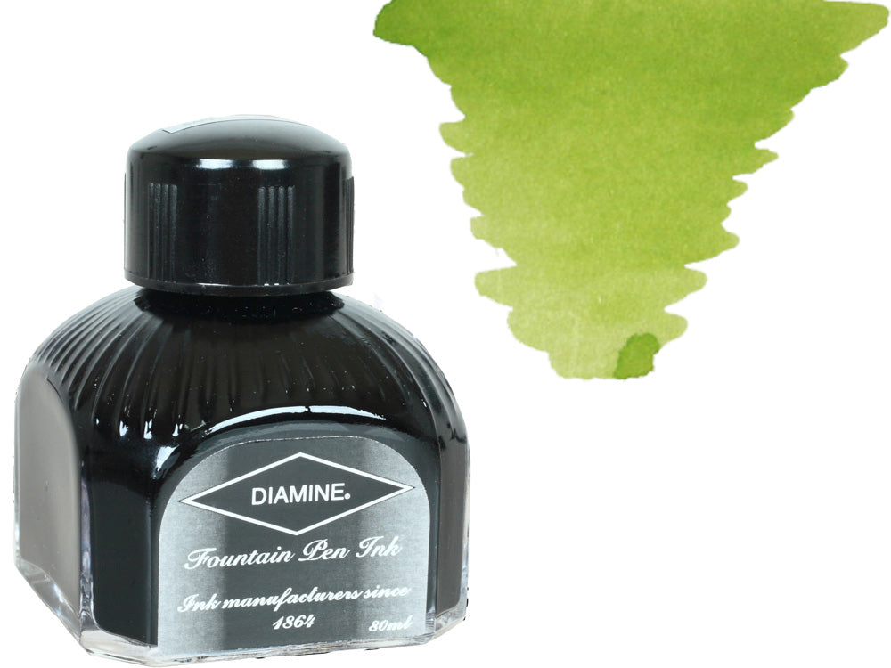 Encrier Diamine, 80ml., Spring Green, Bouteille en verre italien