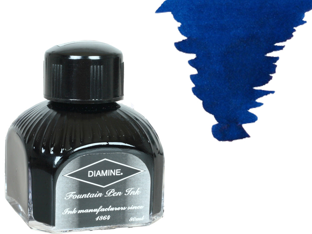 Encrier Diamine, 80ml., Majestic Blue, Bouteille en verre italien
