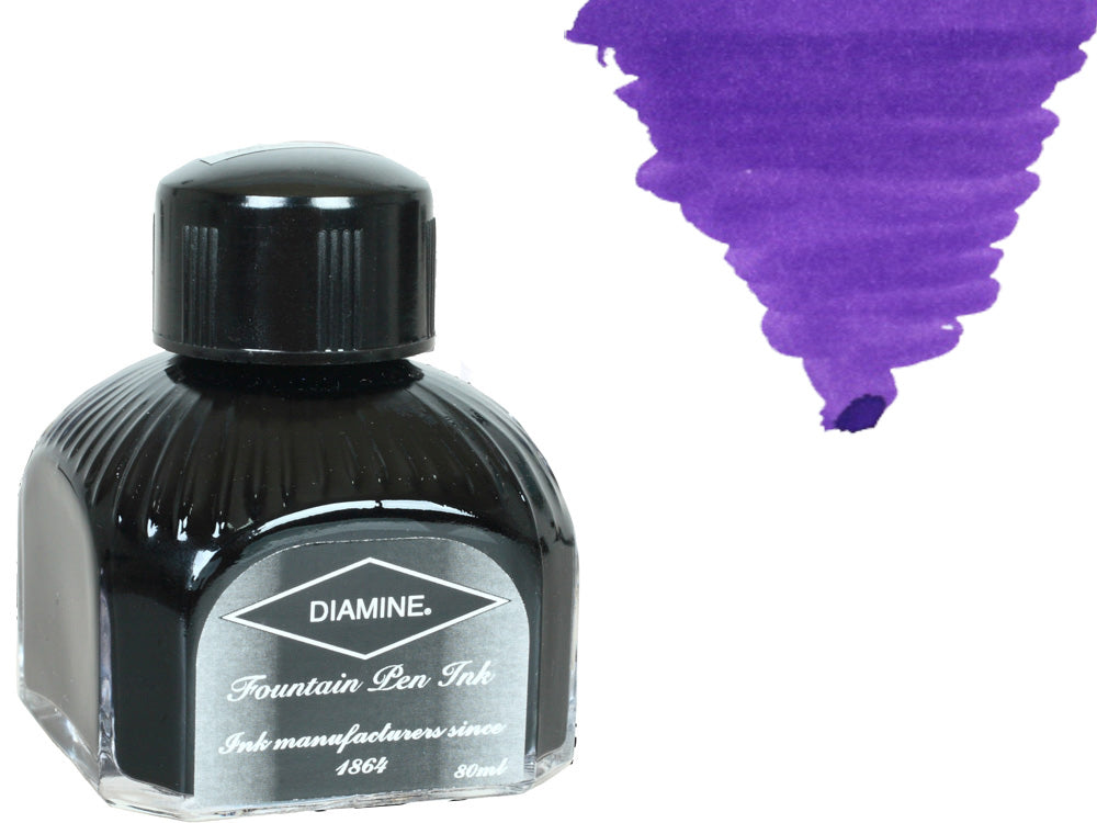 Encrier Diamine, 80ml., Majestic Purple, Bouteille en verre italien