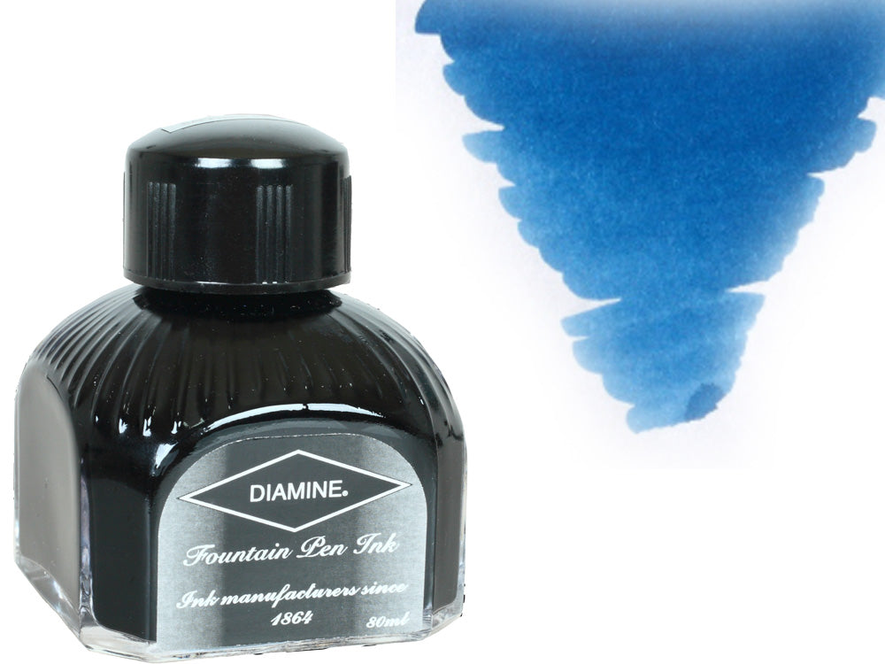 Encrier Diamine, 80ml., Misty Blue, Bouteille en verre italien