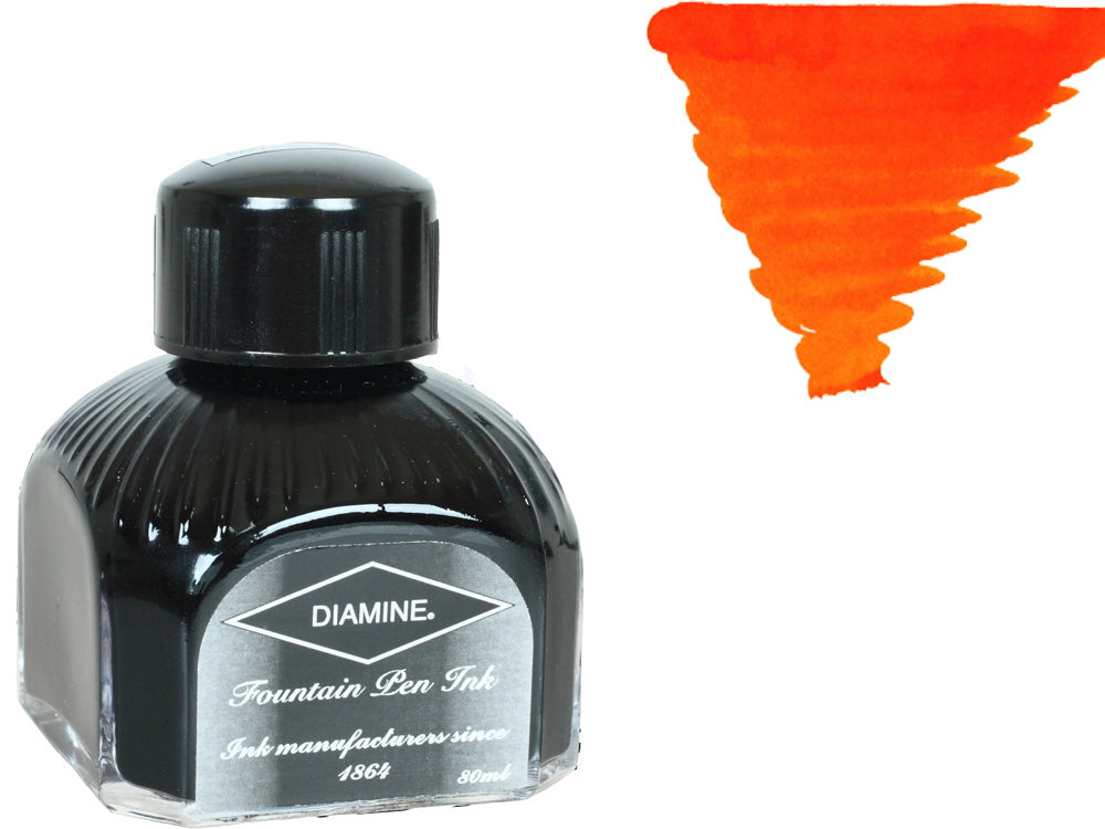 Encrier Diamine, 80ml., Orange, Bouteille en verre italien