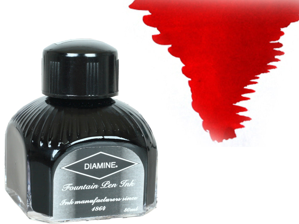Encrier Diamine, 80ml., Crimson, Bouteille en verre italien