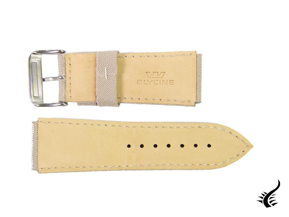 Glycine, Bracelet textile, 24mm, Gris, CBIGGR-24