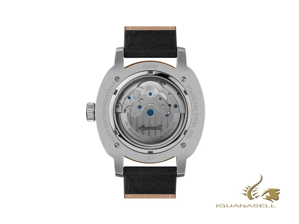 Montre Automatique Ingersoll Director, 46 mm, Or rose, Blanc, Cuir, I08101