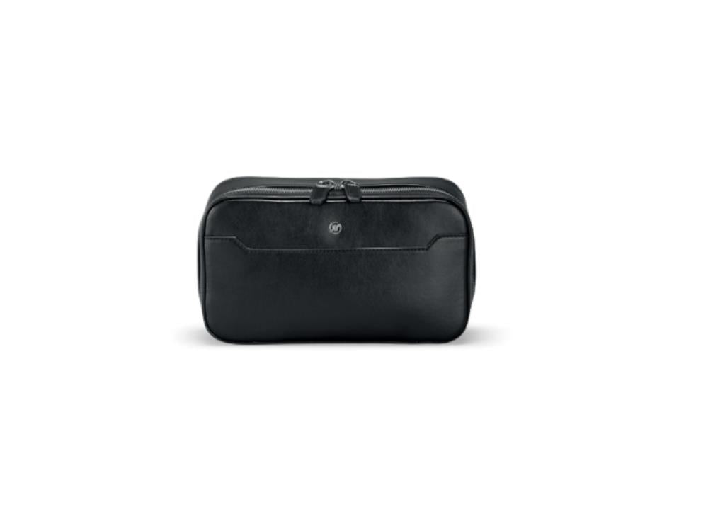 Wash Bag Montegrappa Signet Series, Cuir, Noir, Fermeture éclair, IC00BC00