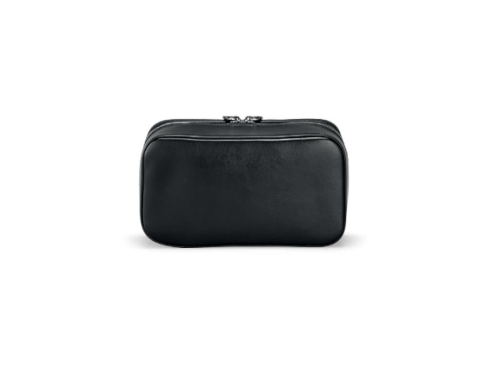 Wash Bag Montegrappa Signet Series, Cuir, Noir, Fermeture éclair, IC00BC00