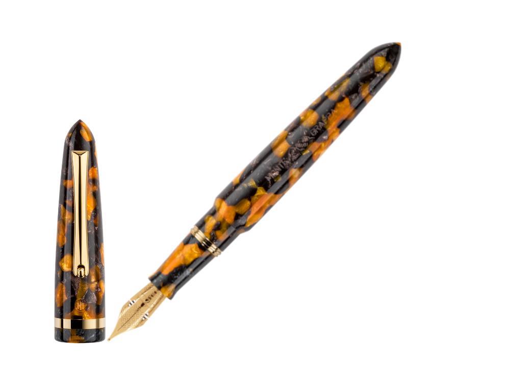 Stylo Plume Montegrappa Venetia Havana Amber, Or 14k Flex, ISVEN-XO
