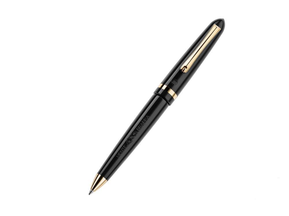 Stylo bille Montegrappa Venetia, Résine Noire, Plaqué or, ISVENBAC