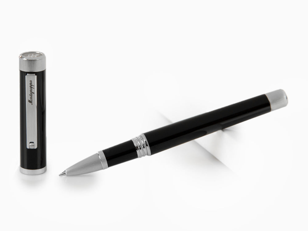 Roller Montegrappa Zero, Résine Noire, Palladium IP, ISZEIRIP