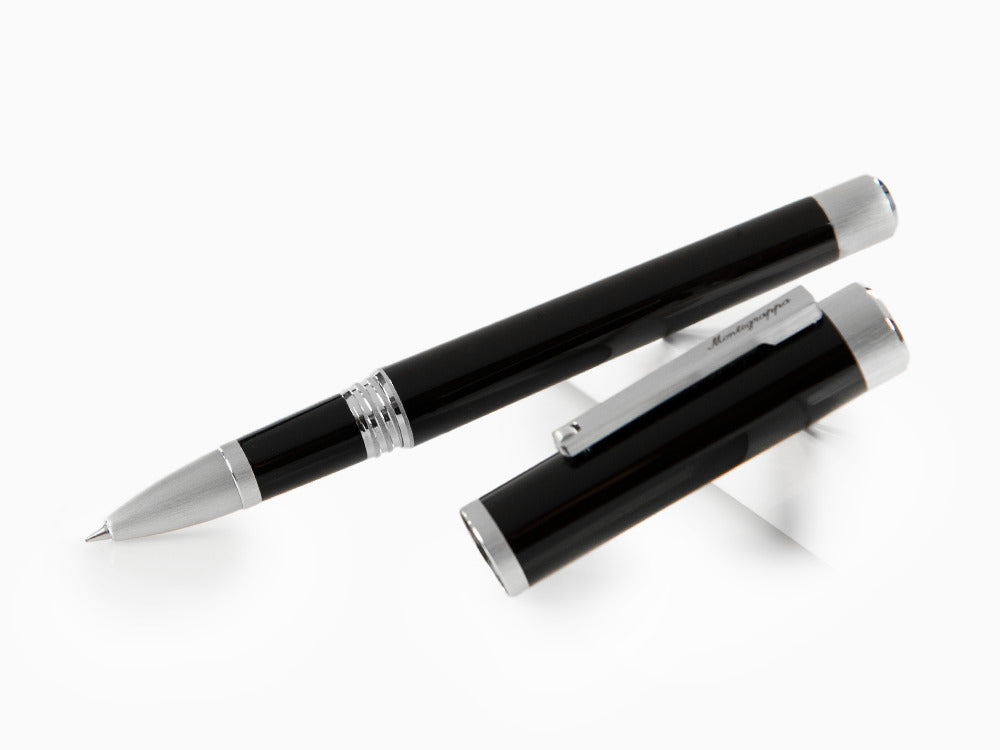 Roller Montegrappa Zero, Résine Noire, Palladium IP, ISZEIRIP