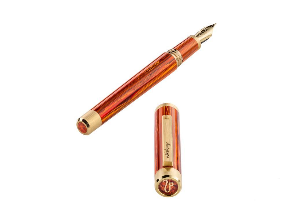 Stylo Plume Montegrappa Zero Zodiac Leo, Acier, ISZEZ-IY-O2