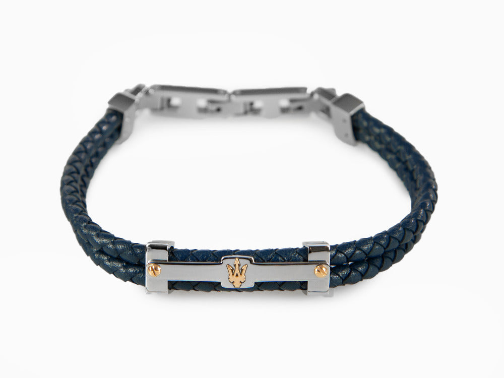 Bracelet Maserati Gioielli, Cuir, Bleu, PVD Or Rosé, JM422AVE10