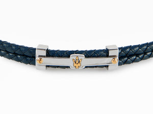 Bracelet Maserati Gioielli, Cuir, Bleu, PVD Or Rosé, JM422AVE10